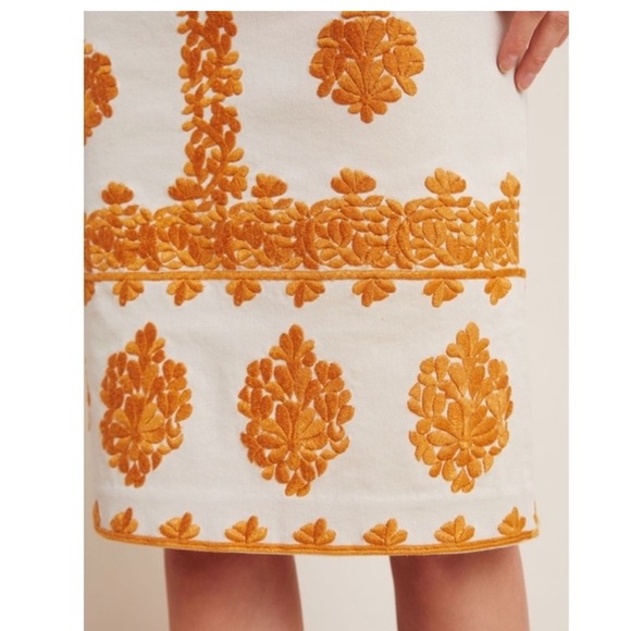Anthropologie Embroidered Pencil Skirt. - Picture 4 of 9